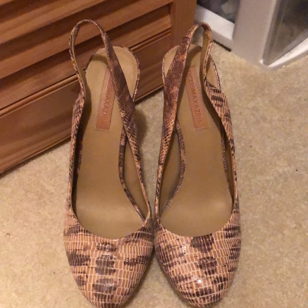 BCBG Max Azria Platform Snakeskin Pumps
